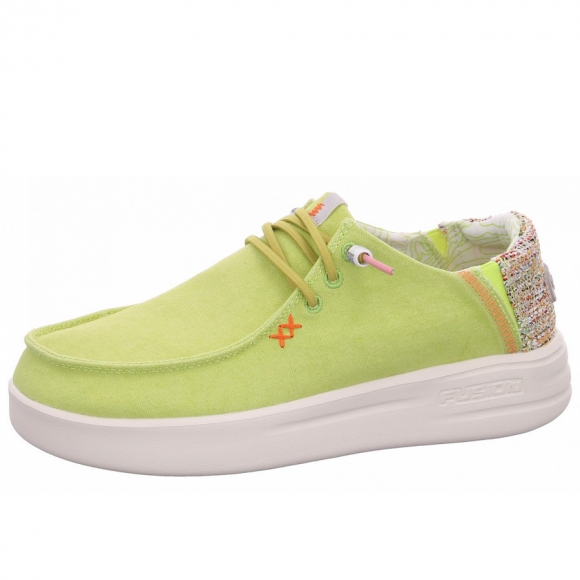 Fusion Slipper in washed canvas lime