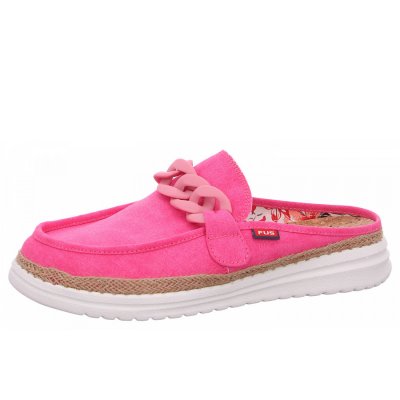 Fusion Slipper in raffia washed canvas pink