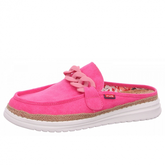 Fusion Slipper in raffia washed canvas pink