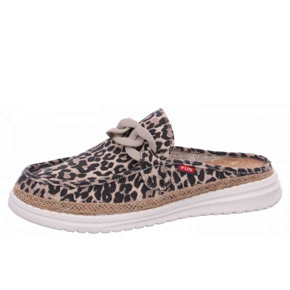 Fusion Slipper in raffia leo beige
