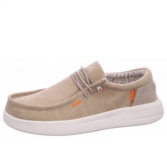 Fusion Leinenschuh in washed canvas beige