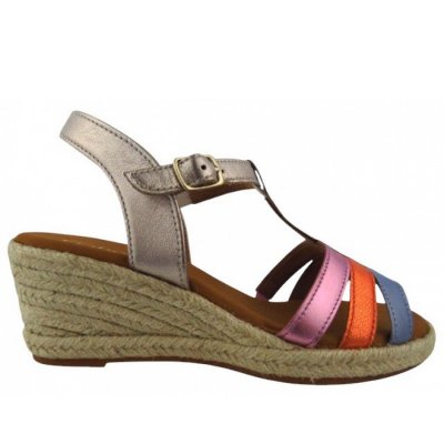 Gabor Comfort Metallic multi Keilsandalette in multi/pud(Jute/go) Gabor Comfort Metallic multi Keilsandalette in multi/pud(Jute/go)