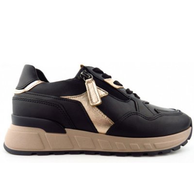 Gabor Comfort sportlicher Schnürer in schwarz/champagner Gabor Comfort sportlicher Schnürer in schwarz/champagner