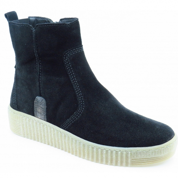 Gabor Velour Reißverschluss Stiefelette in schwarz (ambra)