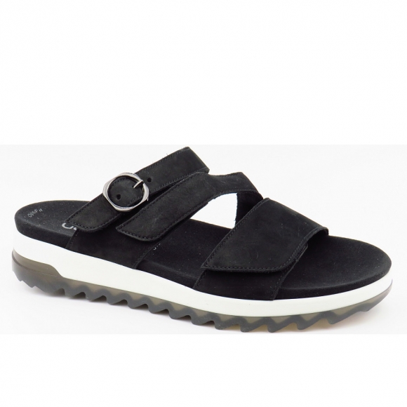 Gabor Comfort Nubuk Pantolette in schwarz