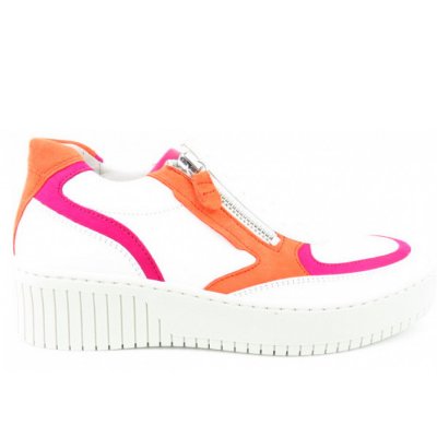 Gabor Nappa weiss pink ZIP Sneaker low in weiss/pink-kombi