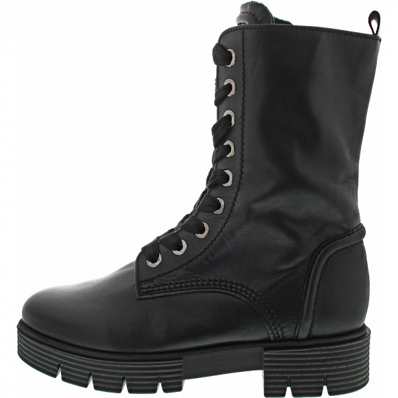 Gabor Comfort Schnürstiefel in schwarz (Flausch)