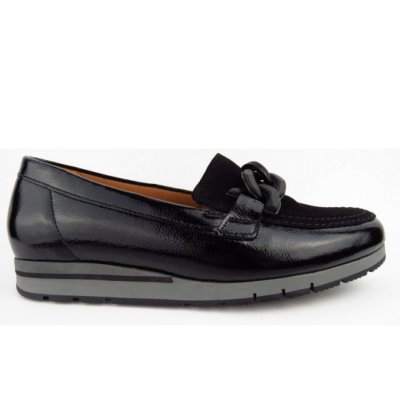 Gabor Comfort Knautschlack Slipper in schwarz (uni+lack) Gabor Comfort Knautschlack Slipper in schwarz (uni+lack)