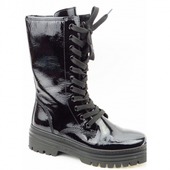 Gabor Knautschlack schwarz Stiefel in schwarz