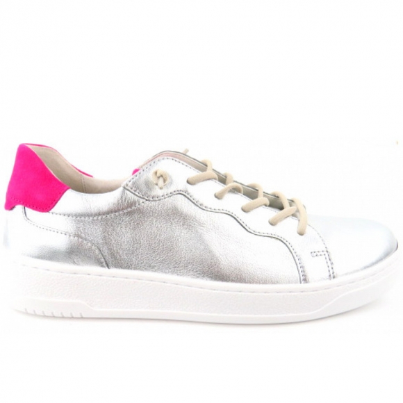 Gabor Satin Metallic Sneaker low in silber/pink
