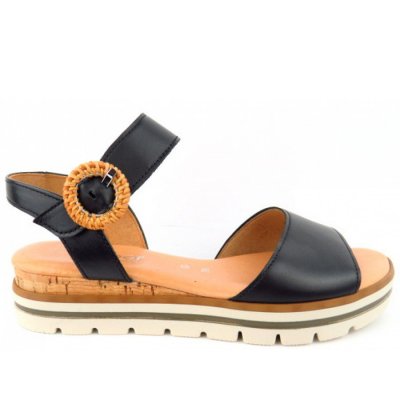 Gabor Comfort Nappa Kork Sandale in schwarz (Kork)