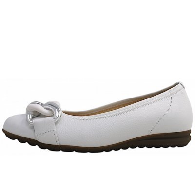 Gabor Comfort Ballerina in weiss (uni+silber)