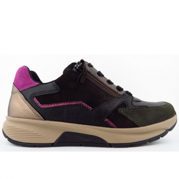 Gabor Rollingsoft sportlicher Schnürer in schwarz/choco/berry