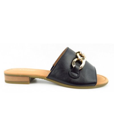 Gabor Nappa Kette gold Pantolette in 0 schwarz (LDS/gold)