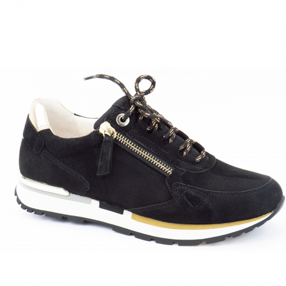 Gabor Comfort Reißverschluss Sneaker in schwarz/sun(Sp/go)