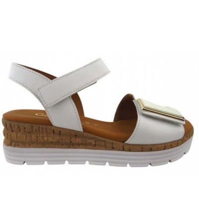 Gabor Nappa Sandale in weiss (uni+gold)