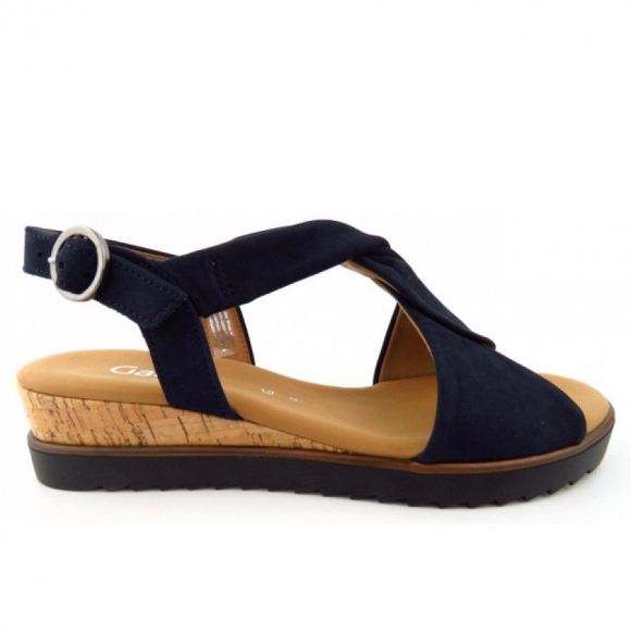 Gabor Comfort Nubuk Sandale in blue (Kork/schw.)