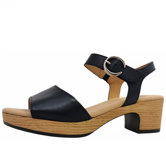 Gabor Comfort Sandalette in schwarz(go/S.Holz)