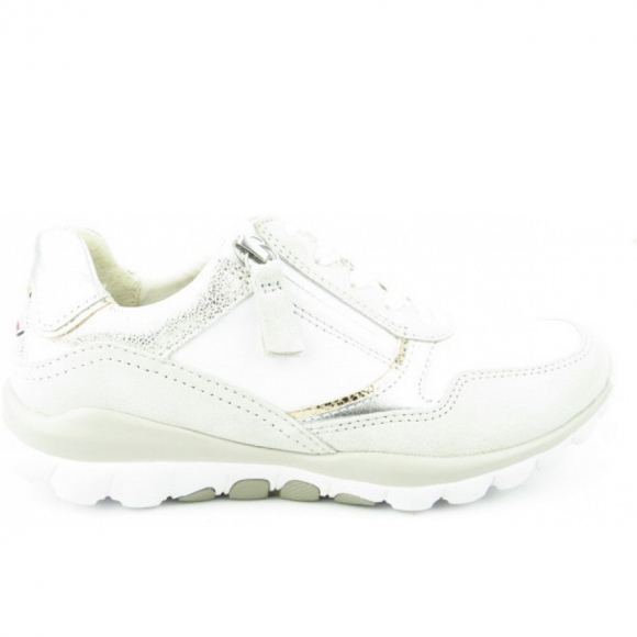 Gabor Rollingsoft weiss silber sportlicher Schnürer in weiss/white/silber