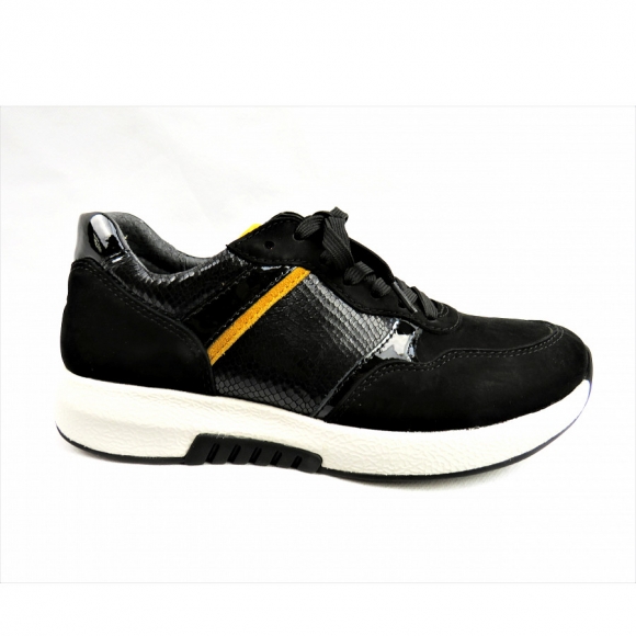 Gabor Nubuk/Cobra schwarz/gelb Sneaker in schwarz/herbst