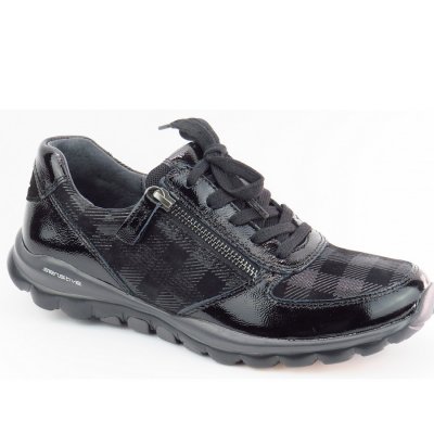 Gabor Rollingsoft Chess Lack Sneaker in schwarz