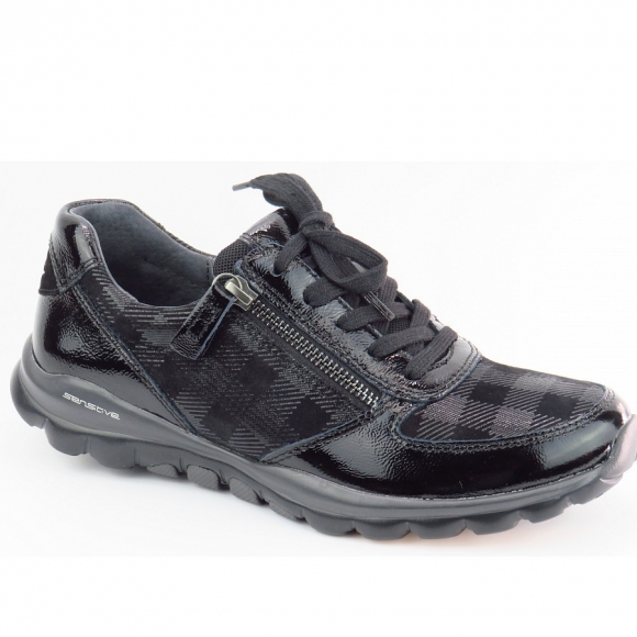 Gabor Rollingsoft Chess Lack Sneaker in schwarz