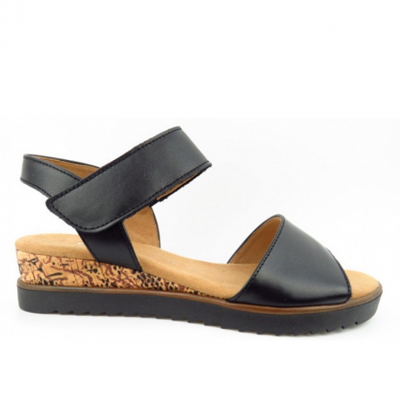 Gabor Comfort Nappa schwarz Sandale in 0 schw.(KorkTS/schw)
