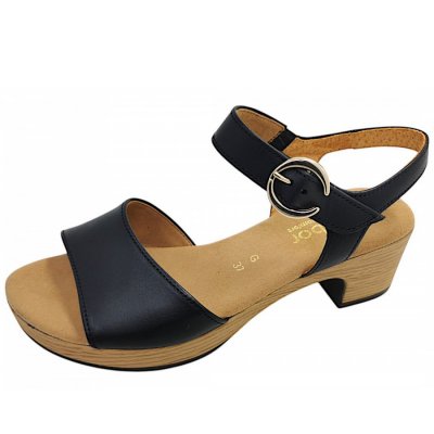 Gabor Comfort Sandalette in schwarz(go/S.Holz)