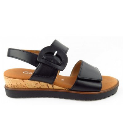 Gabor Comfort Sandale in schwarz(Kork/schw)