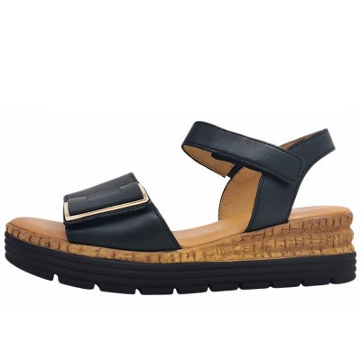 Gabor Comfort Sandale in schwarz (uni+gold)