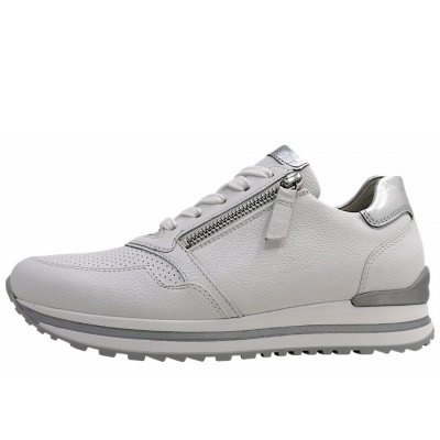 Gabor Comfort sportlicher Schnürer in weiss/silber(perf)