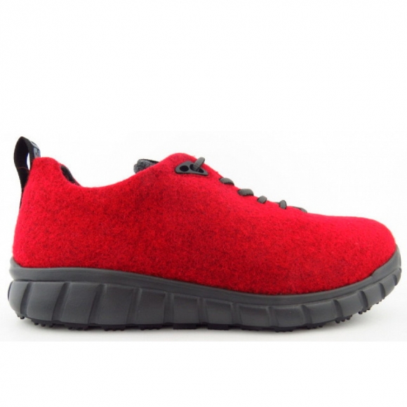 Ganter Evo Merino red anthrazit sportlicher Schnürer in Red / Anthrazit