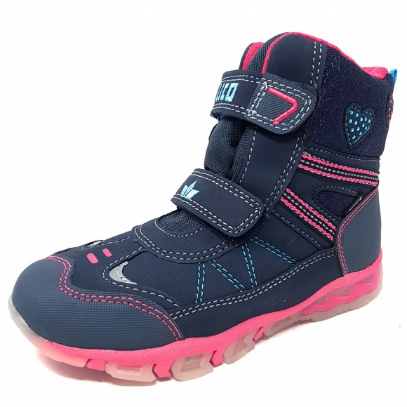 Geka Glitter- Blinker Stiefel in marine türkise pink