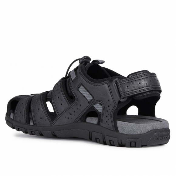 Geox U S.STRADA B - WAX.SYNT SYNT Sandalen in BLACK