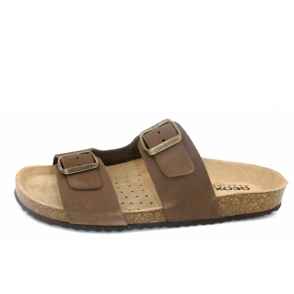 Geox d brionia l-nbk lea Pantolette in braun Geox d brionia l-nbk lea Pantolette in braun