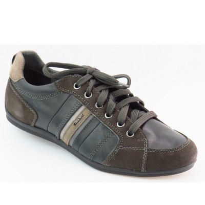 Geox Leder/Vel.schw./grau Schnürer in black/mud Geox Leder/Vel.schw./grau Schnürer in black/mud