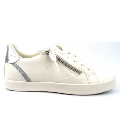 Geox D BLOMIEE white silber Sneaker in OPTIC WHITE/SILVER