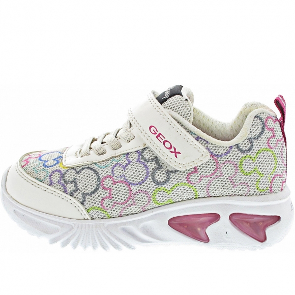 Geox Assister Girl D Klettschuh in white-mulitcolor