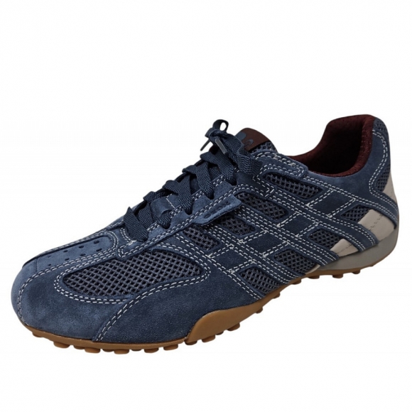 Geox Snake sportlicher Schnürer in blau Avio taupe