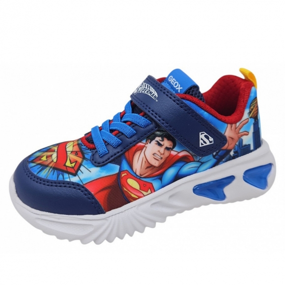 Geox Assister Superman Blinki Sneaker in navy lt. blue