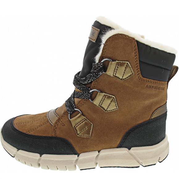 Geox J Flexyper Girl Boots in whisky-black