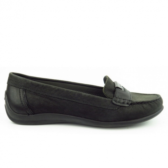Geox Da.Moc.Nubuk schwarz Slipper in black