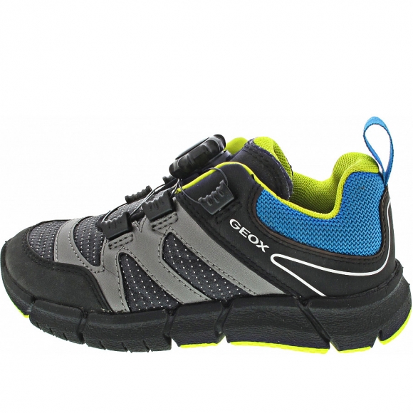 Geox Flexyper Boy Sneaker in black-lt blue