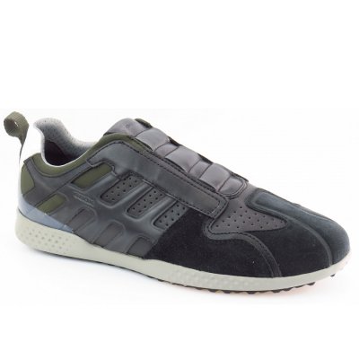 Geox U SNAKE.2 A - WAXED LEA S Slipper in BLACK