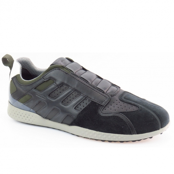 Geox U SNAKE.2 A - WAXED LEA S Slipper in BLACK