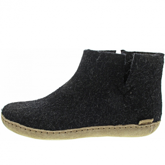 Glerups Low Boot Hausschuh in charcoal