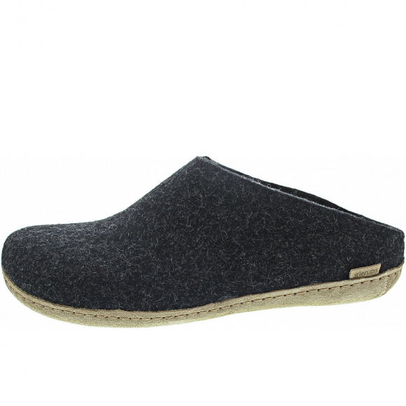 Glerups Open Heel Hausschuh in charcoal