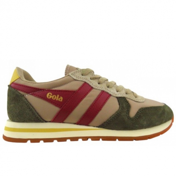 Gola Daytona chute Trainer sportlicher Schnürer in beige grün lila