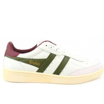 Gola Comntact Leather white ka Sneaker in white khaki burgundy