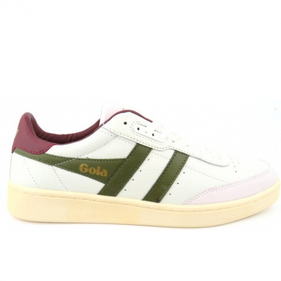 Gola Comntact Leather white ka Sneaker in white khaki burgundy